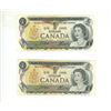 Image 3 : (3) 1967  Canada One Dollar and (2) 1973 Canada  One Dollars.
