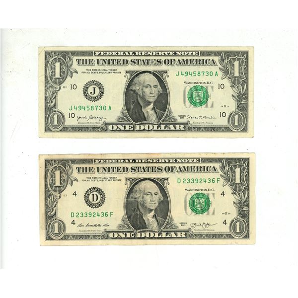 2017 and 2013 U.S.A. One Dollar.