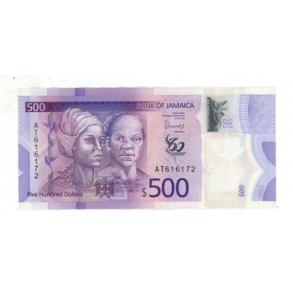 Jamaica 500 Dollar Banknote.