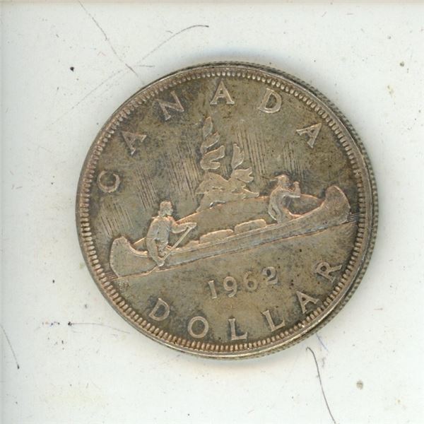 1962 Canada Silver One Dollar Coin.