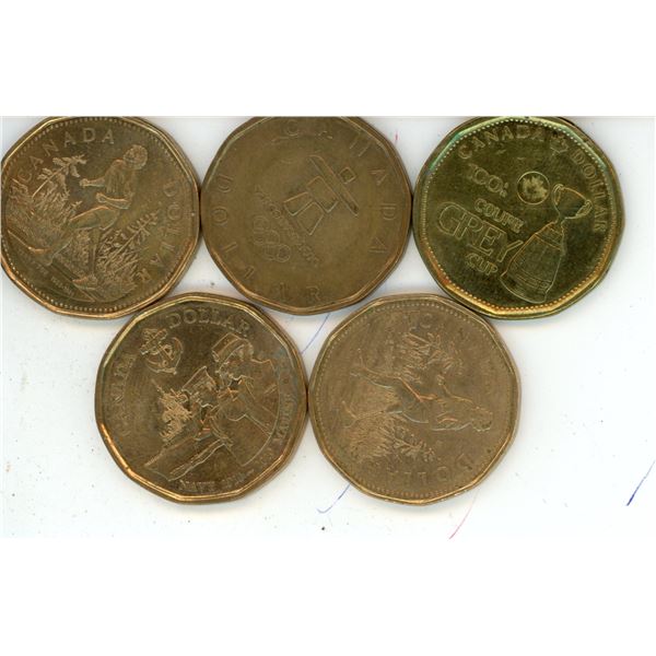 lot of Commemorative Canadian loosies (Terry Fox, 100th Grey Cup, Navy 1910-2010, and Vancouver 2010