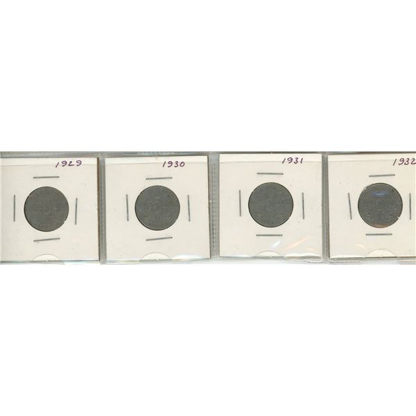 1929-1932 Canadian 5 Cent Coins