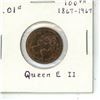 Image 1 : 100th 1867-1967 Queen E II  1 cent Coin