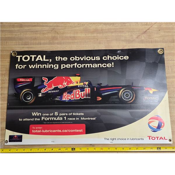 Red Bull hanging advertising sign- 24" by 15"