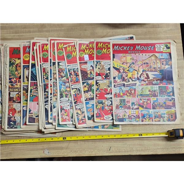 1953 Mickey mouse weekly news papers- approx 20
