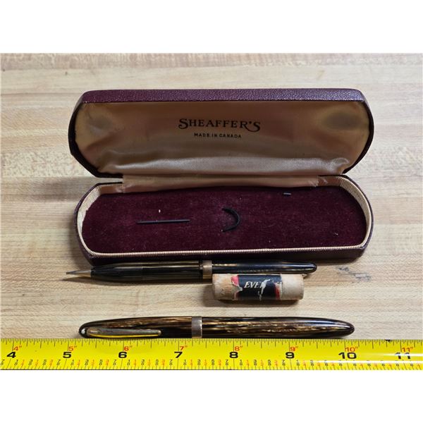 Sheaffer's fountain pen and pencil with a case
