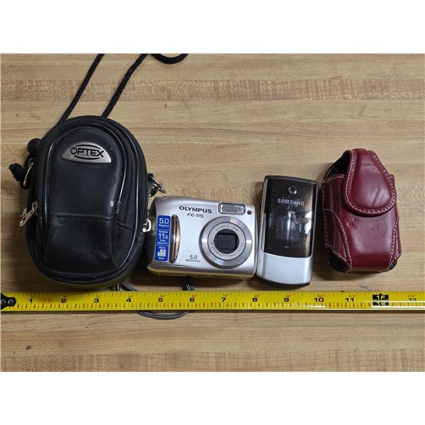 Olympus camera and flip phone- untested