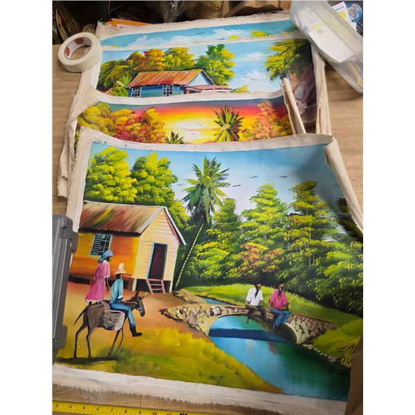 4 oil paintings- 20" by 17"