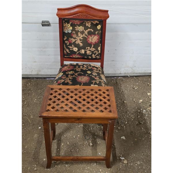 Chair 36"H and plant stand 22"H