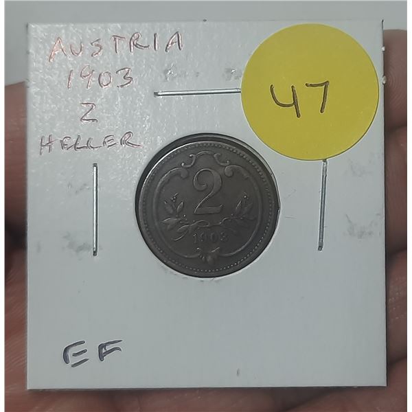 Austria. 1902 2 Heller. EF.