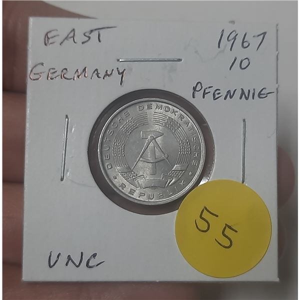 East Germany. 1967 10 Pfennig. Uncirculated.