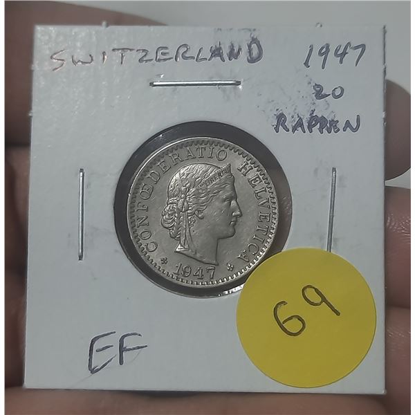 Switzerland. 1947 20 Rappen. EF.
