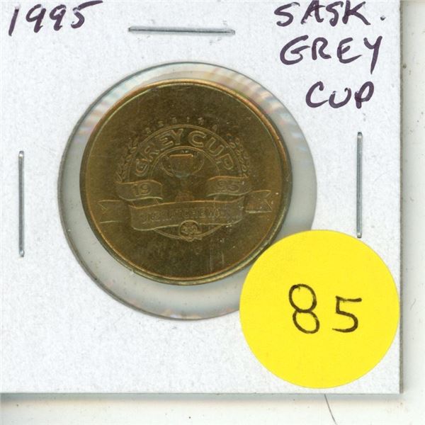 1995 Saskatchewan Grey Cup Token. The first Grey Cup held in Regina. Unc.
