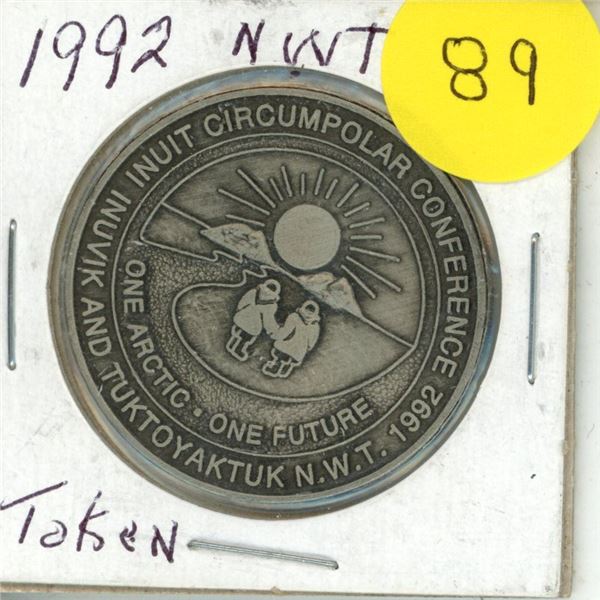 1992 Inuvik and Tuktoyaktuk NWT medal commemorating the Inuit Circumpolar Conference. Unc.