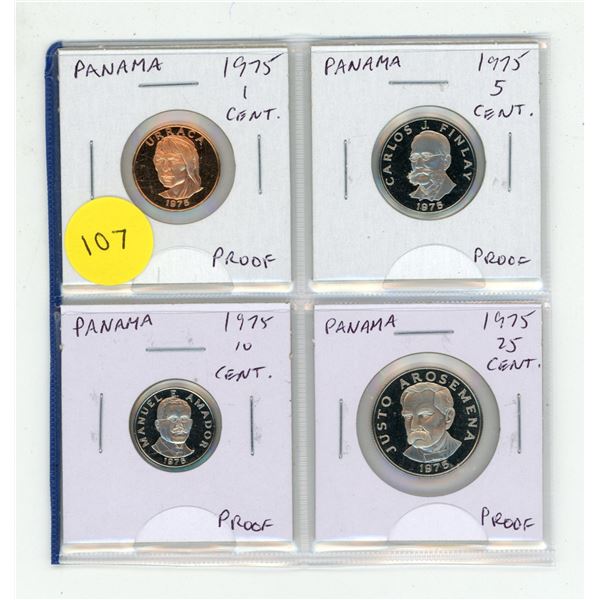 Panama. 1975 4-coin Proof set.