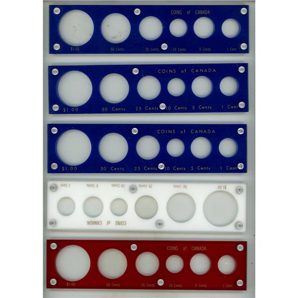 Lot of 5 Coins of Canada hard plastic holders made by Capital Plastics.