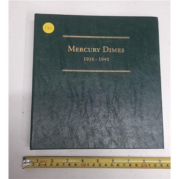 Empty Mercury Dimes 1916 – 1945 Album. Housed in an archival quality Littleton Custom Coin 
