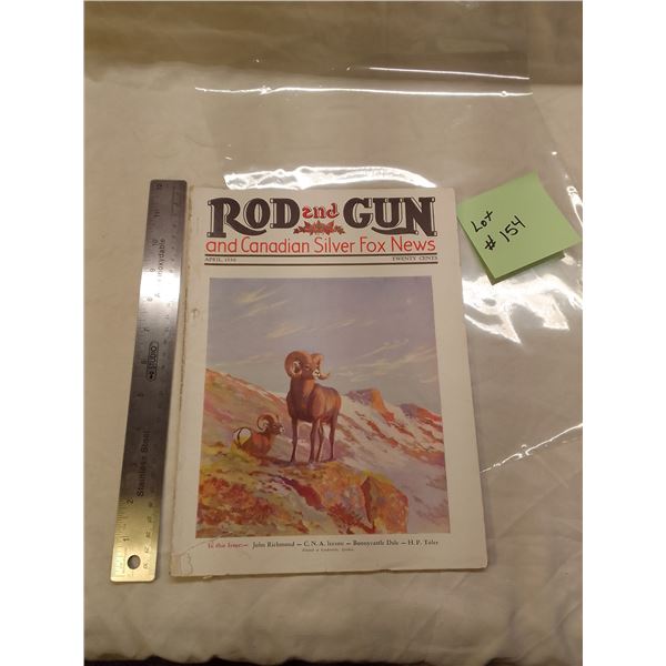 Rare April 1930 ROD & GUN and CANADIAN SILVER FOX NEWS - Original Philip R. Goodwin Full-Color Cover