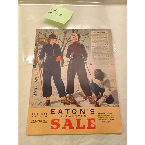 Rare 1942 Eaton’s Midwinter Sale Catalogue – Winnipeg Edition - Original WWII-era 