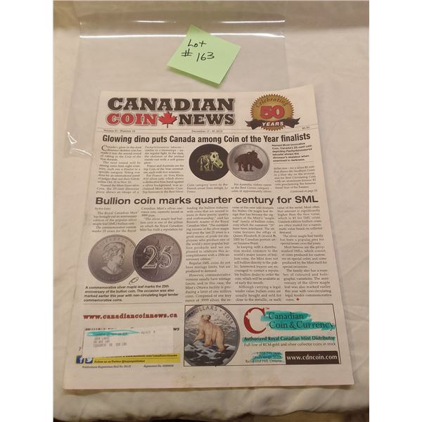 Canadian Coin News - December 17-30, 2013 Issue - Volume 51, Number 18 – Special 50th Anniv