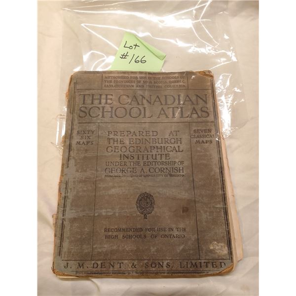 Vintage "The Canadian School Atlas" – circa 1920s-1930s edition - Published by J.M. Dent & 