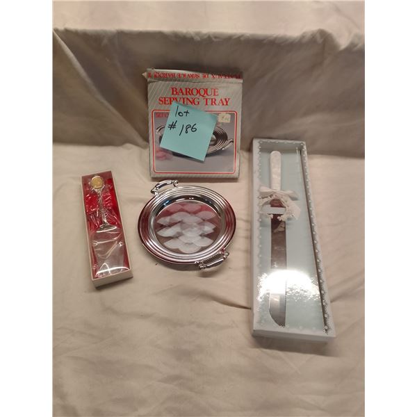 Lot of Wedding/Party Serving Essentials – Perfect for Cake & Treats! Includes: - 2 elegant 