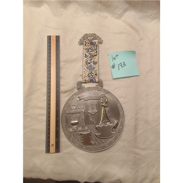 Vintage Pewter Medal with Ribbon – Large 12-Inch (Foot-Long) Example - Stunning oversized p