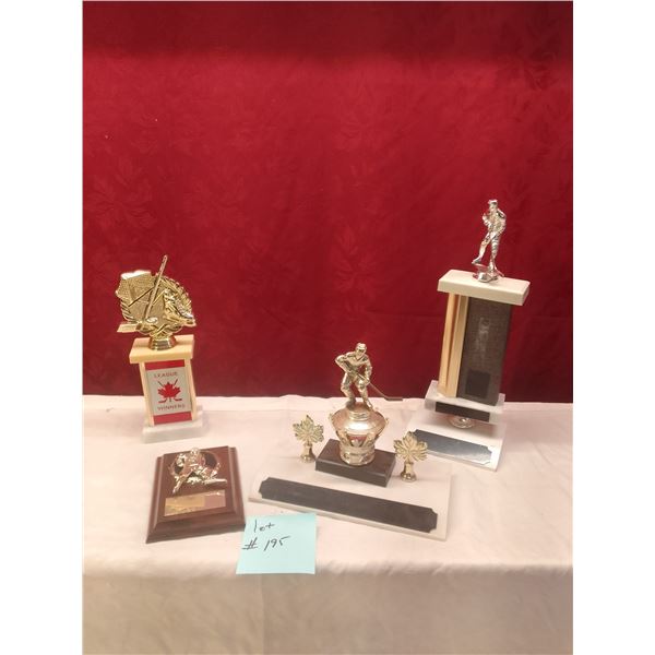 **Hockey Trophy Collection – Perfect for Awards or Display!** Lot of 4 vintage-style hockey