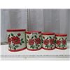 Image 1 : 1950s 4pc Tin Kitchen Canister Set