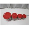 Image 2 : 1950s 4pc Tin Kitchen Canister Set