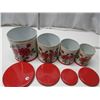 Image 3 : 1950s 4pc Tin Kitchen Canister Set