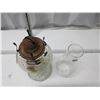 Image 3 : #2 Glass Coil Oil Lamp w/ Chimney