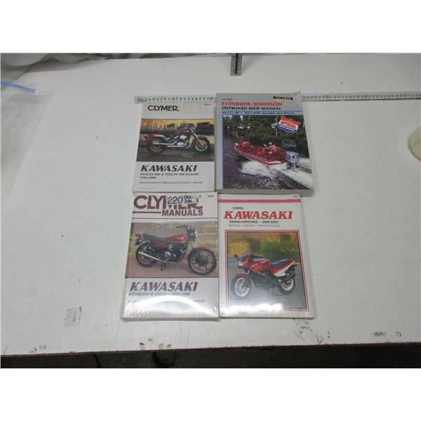 Collection of 4 Clymer Manuals (Motorcycle and Outboard)