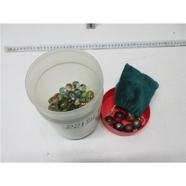 Jar of Vintage Glass Marbles