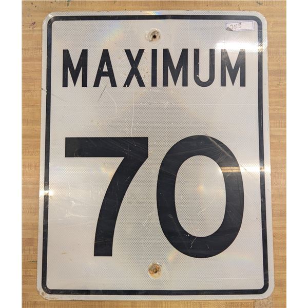 Maximum 70 Highway Sign