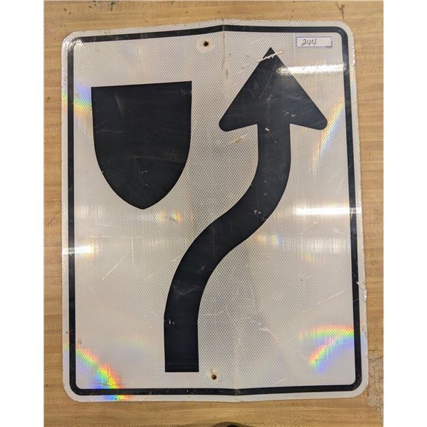 Divided Highway Begins Highway Sign