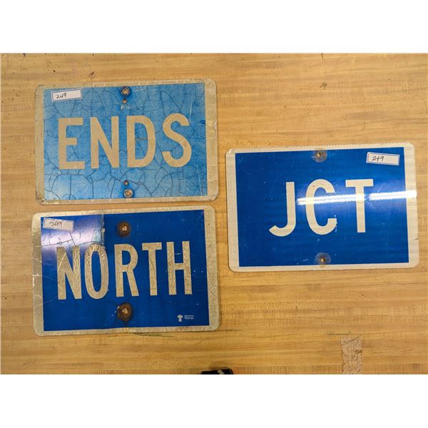 3 Small Directional Highway Sign