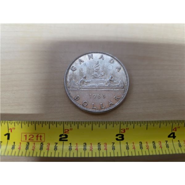 Canadian 1963 silver dollar coin