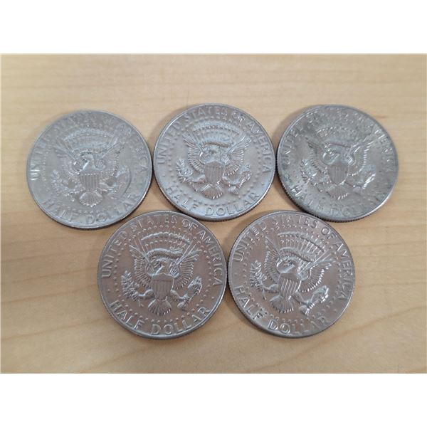 5 Usa half dollar coins