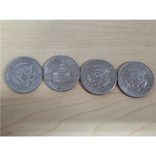 4 Usa half dollar coins