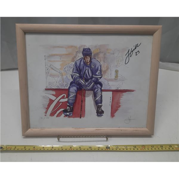"Time Out" Registered James A Long Sports Classic Prints - Framed Art Print of Hockey Player with Ph