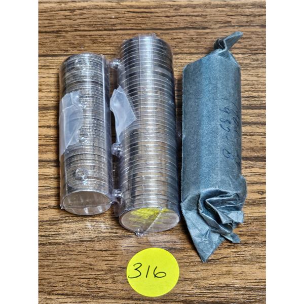 Assorted Canadian Rolled Nickels and Dimes