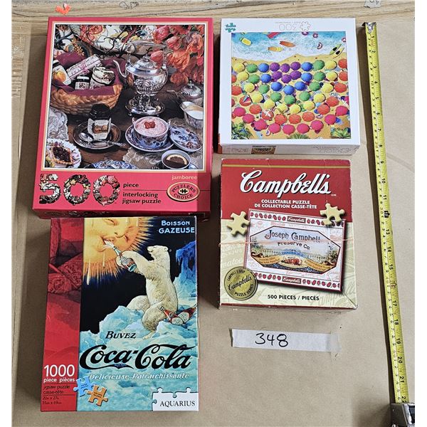 (4) Jigsaw Puzzles inc. Coca-Cola and "Campbell's Collectable Puzzle"