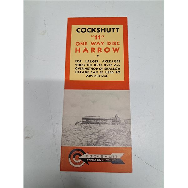 Cockshutt “11” disc harrow folder brochure