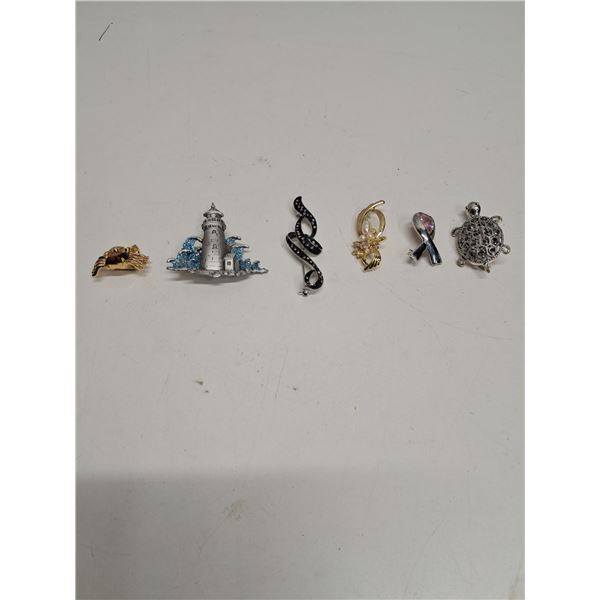 (6) brooches , turtle, crab