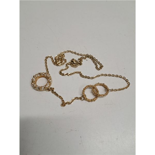(1)   15” long gold colored necklace