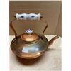 Image 4 : Solid Copper Salt and Pepper Shakers and Tea Kettle