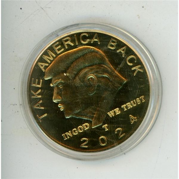 Take America Back 2024 Golden Colour Donald Trump Coin.