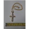 Image 2 : Gold Colour Cross Jesus Pendant Necklace.