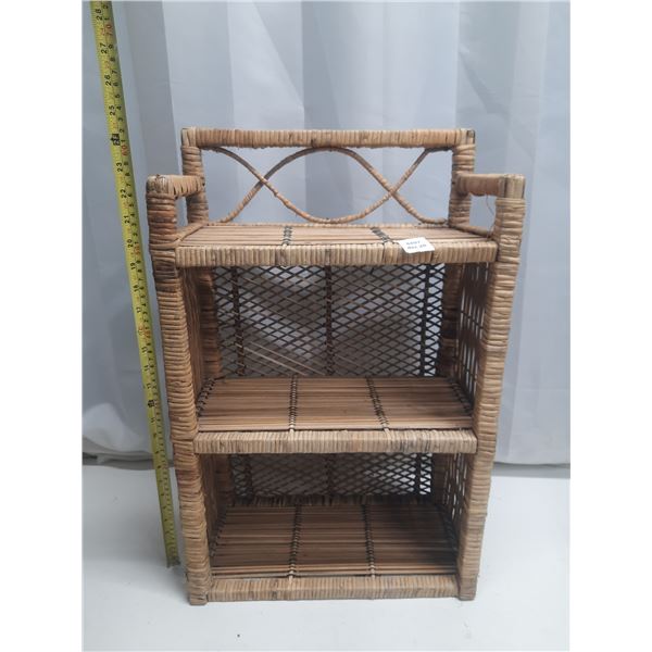 Vintage Wicker Shelf. (Height 22')